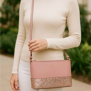Kate Spade Ramy Pink Sequin Glitter Crossbody Purse – Sparkly Evening Bag